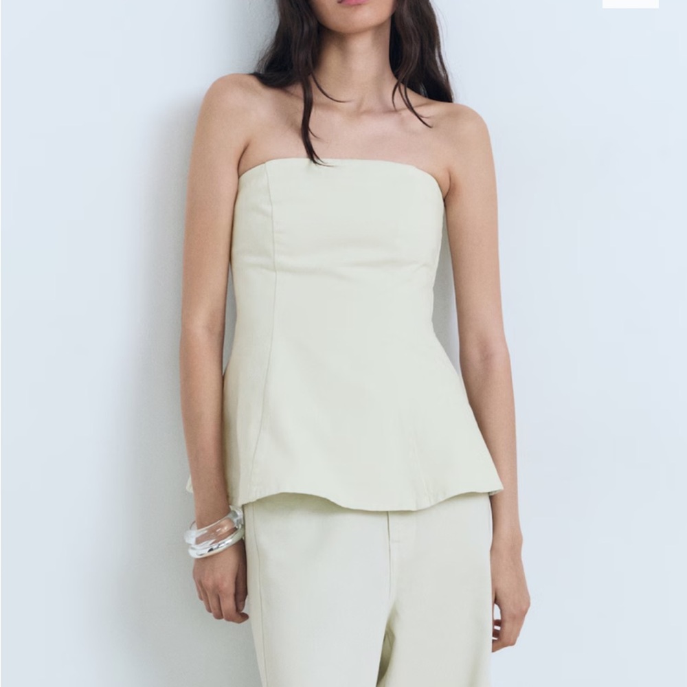 MANGO Strapeless Flared Top